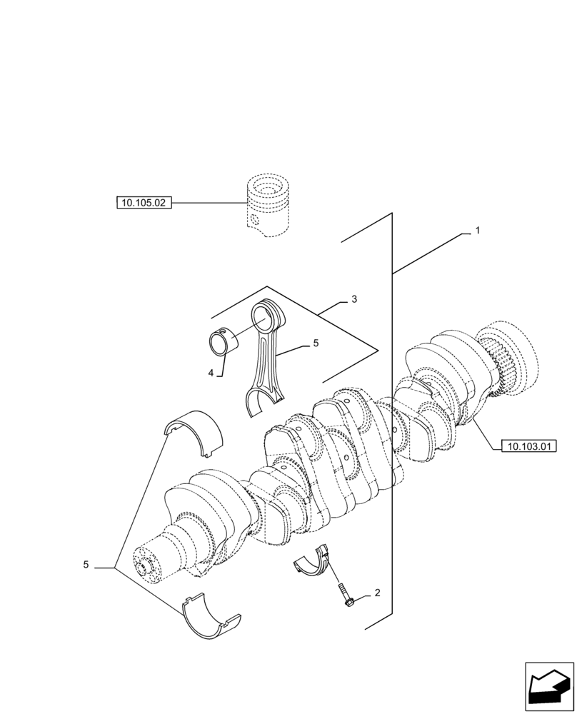 Схема запчастей Case IH P140 - (10.105.01) - CONNECTING ROD (10) - ENGINE