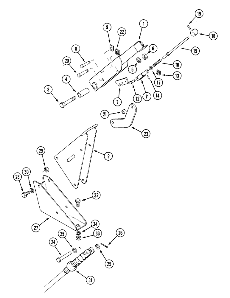 Схема запчастей Case IH 1294 - (6-188) - RELEASE LEVER FOR PTO CLUTCH, TRACTORS WITH CAB (06) - POWER TRAIN