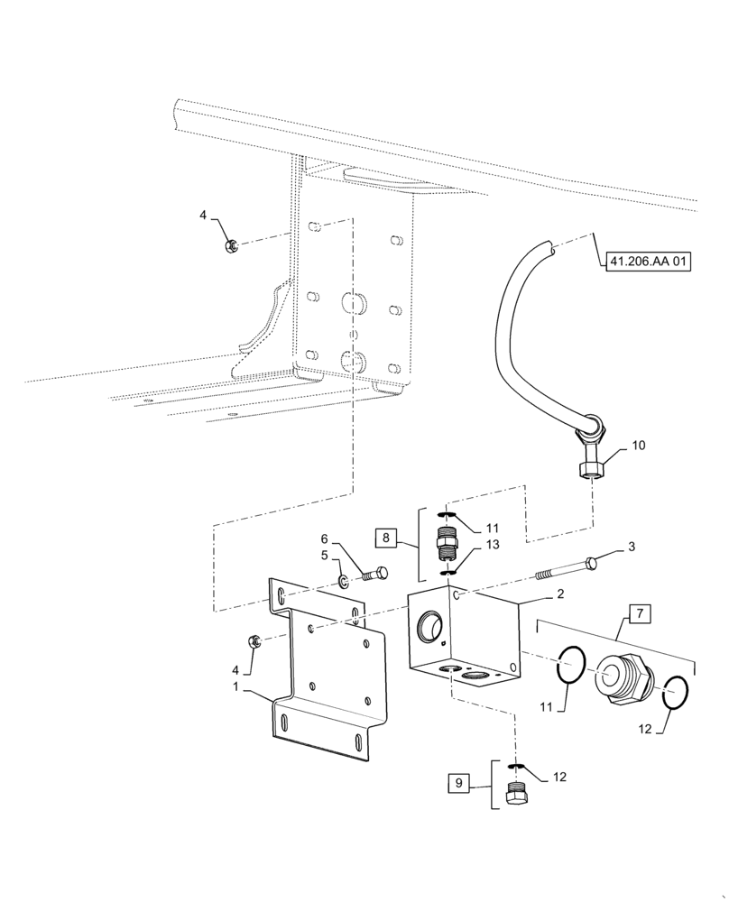 Схема запчастей Case IH TITAN 4540 - (35.300.AB [01]) - HYDRAULIC MANIFOLD, AND MOUNTING (35) - HYDRAULIC SYSTEMS