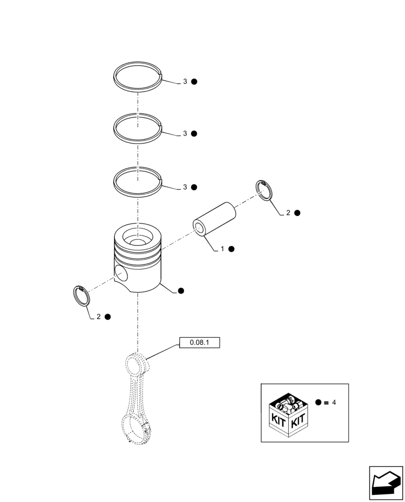 Схема запчастей Case IH P170 - (0.08.2) - PISTON, ENGINE (02) - ENGINE