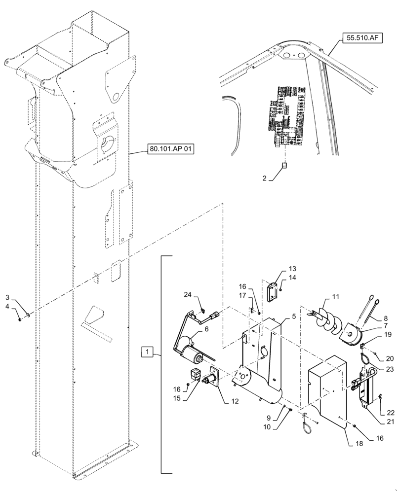 Схема запчастей Case IH 8240 - (55.785.AS[01]) - VAR - 722611 - MOISTURE SENSOR (55) - ELECTRICAL SYSTEMS