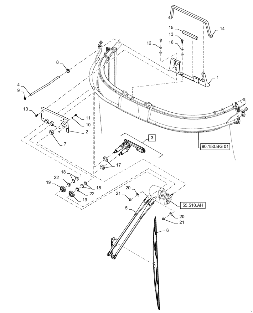 Схема запчастей Case IH 8240 - (55.518.AW) - WIPER (55) - ELECTRICAL SYSTEMS