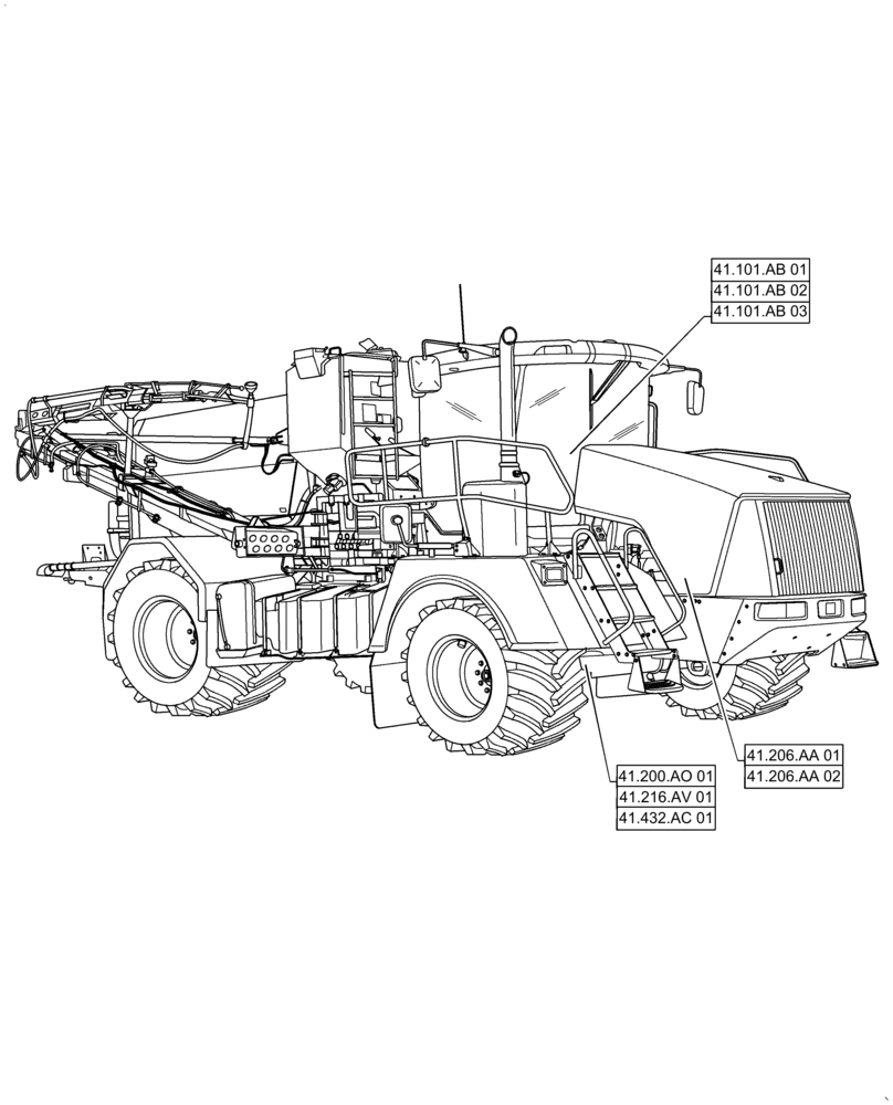 Схема запчастей Case IH TITAN 4040 - (41.000.00[02]) - SECTION INDEX - STEERING, 4040, 4540 (41) - STEERING