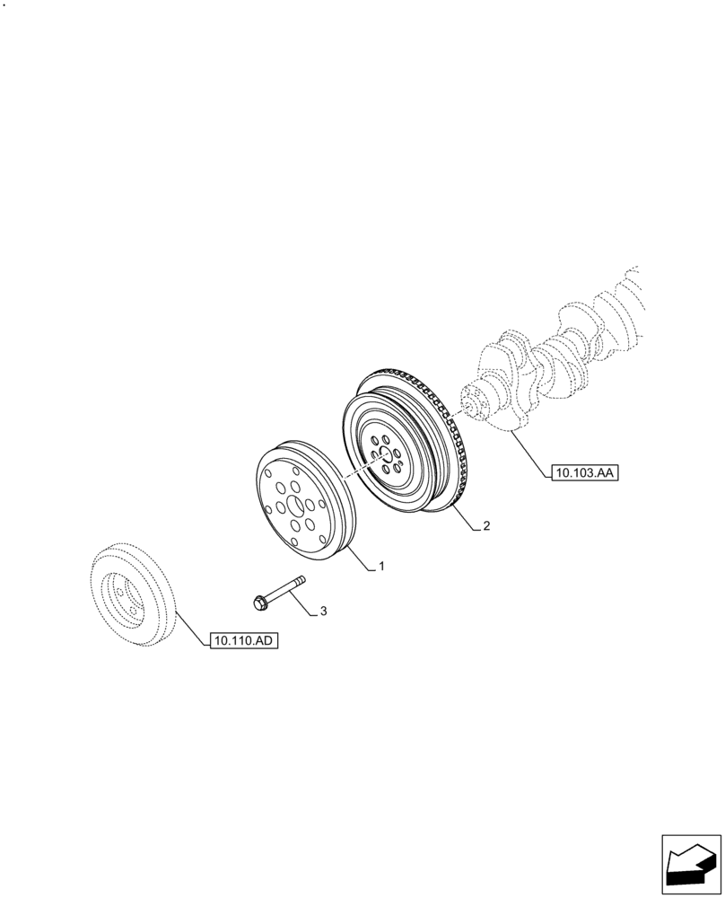 Схема запчастей Case IH F4DFE6132 B007 - (10.103.AG) - CRANKSHAFT PULLEY (10) - ENGINE