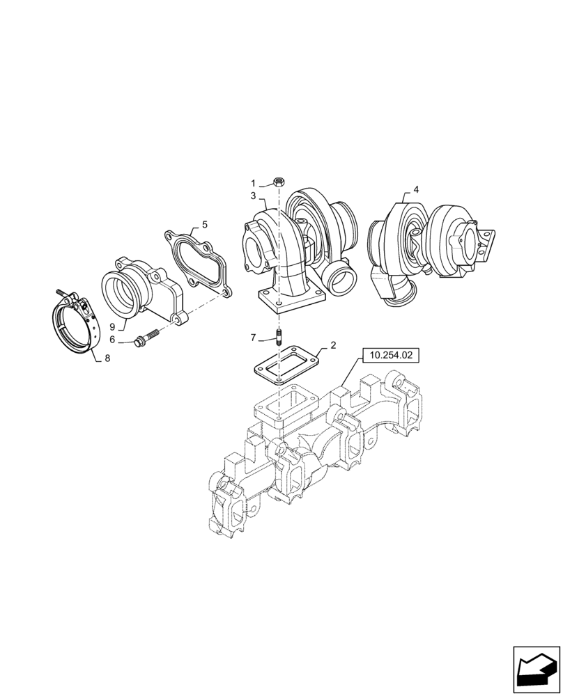 Схема запчастей Case IH P70 - (10.250.01) - TURBOCHARGER (10) - ENGINE