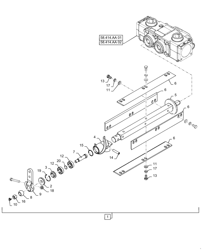 Схема запчастей Case IH 4416-30 - (58.230.AI[05]) - ROLLER ASSY (58) - ATTACHMENTS/HEADERS