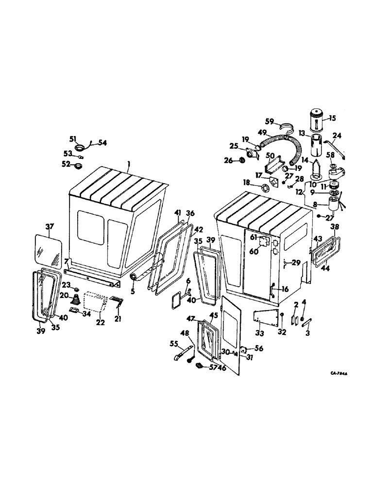 Схема запчастей Case IH 715 - (13-12) - SUPERSTRUCTURE, OPERATORS CAB (05) - SUPERSTRUCTURE