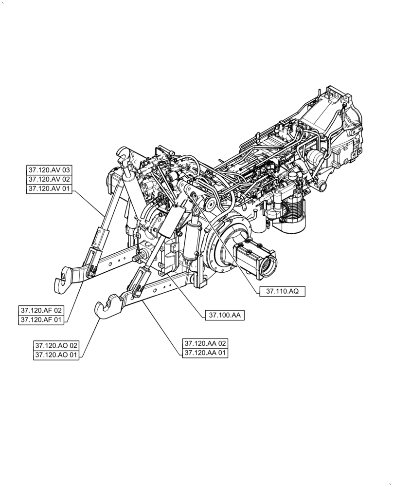 Схема запчастей Case IH PUMA2104 - (37.000.00) - SECTION INDEX - HITCHES, DRAWBARS AND IMPLEMENT COUPLINGS (37) - HITCHES, DRAWBARS & IMPLEMENT COUPLINGS