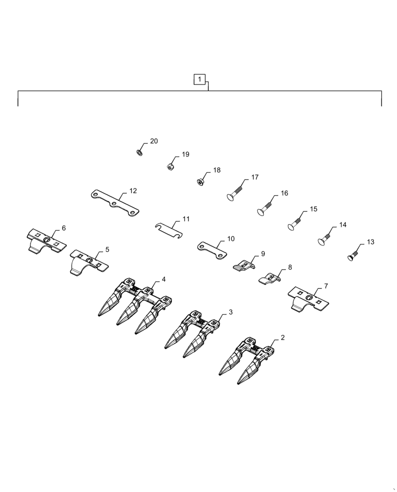 Схема запчастей Case IH 3162 - (88.058.17[07]) - KIT CUTTERBAR 35FT W/O KNIFE (88) - ACCESSORIES