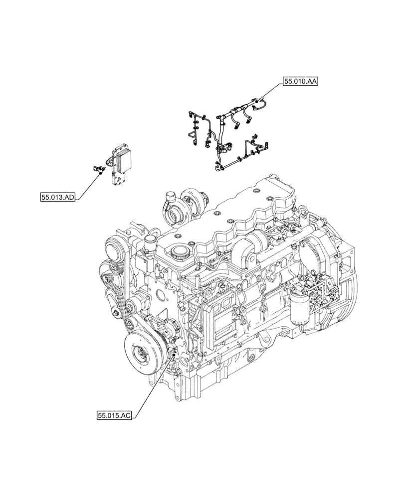Схема запчастей Case IH F4DFE6132 B007 - (00.000.55) - PICTORIAL INDEX - ELECTRICAL SYSTEMS (00) - GENERAL & PICTORIAL INDEX
