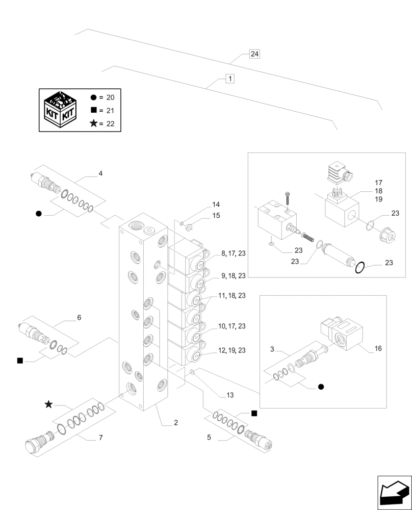 Схема запчастей Case IH A8800 - (35.310.AF[07]) - HYDRAULIC VALVE (6 SECTION) (35) - HYDRAULIC SYSTEMS