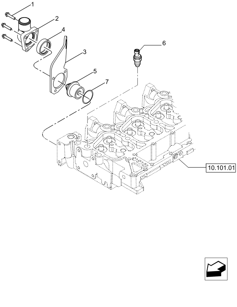 Схема запчастей Case IH P140 - (10.402.03) - THERMOSTART (10) - ENGINE