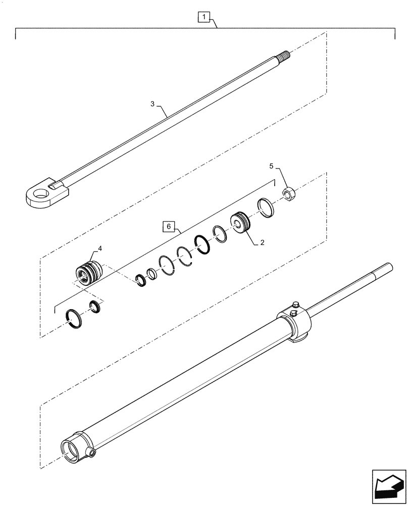 Схема запчастей Case IH RB465 - (35.540.AI[02]) - VAR - 726813, 726815 - BALE TENSION HYDRAULIC CYLINDER, YFN188619 AND AFTER (35) - HYDRAULIC SYSTEMS