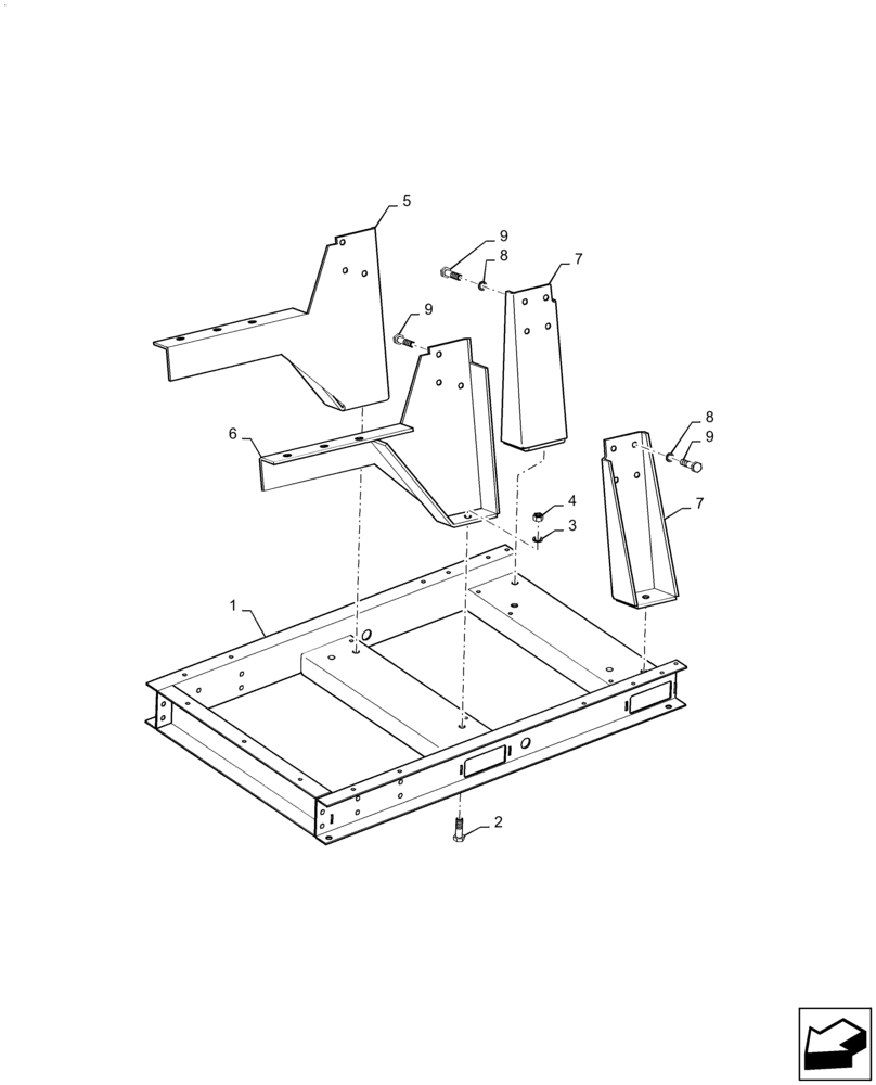 Схема запчастей Case IH P140 - (90.012.01) - SKID PLATE, SUPPORT (90) - PLATFORM, CAB, BODYWORK AND DECALS