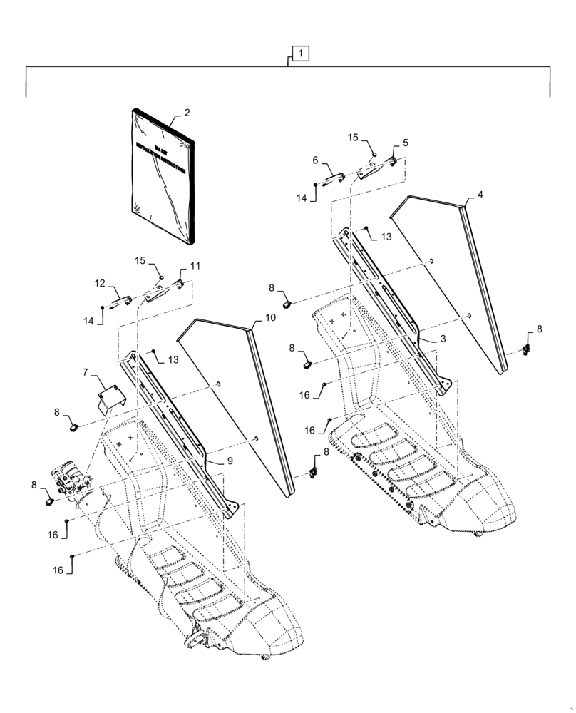 Схема запчастей Case IH 4416-30 - (88.100.58[01]) - DIA KIT, FIXED TALL CORN ATTACHMENT (88) - ACCESSORIES