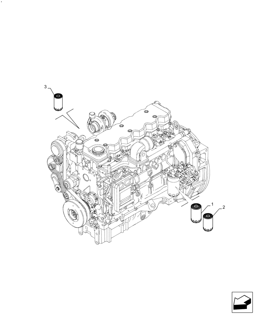 Схема запчастей Case IH F4DFE6132 B007 - (05.100.03) - FILTERS, ENGINE (05) - SERVICE & MAINTENANCE