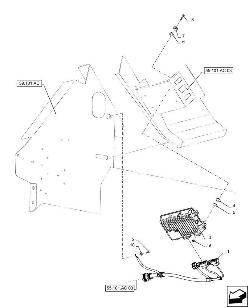 Схема запчастей Case IH 9230 - (55.640.BH) - VAR - 425406 - BRIDGE, H, ASSY (55) - ELECTRICAL SYSTEMS