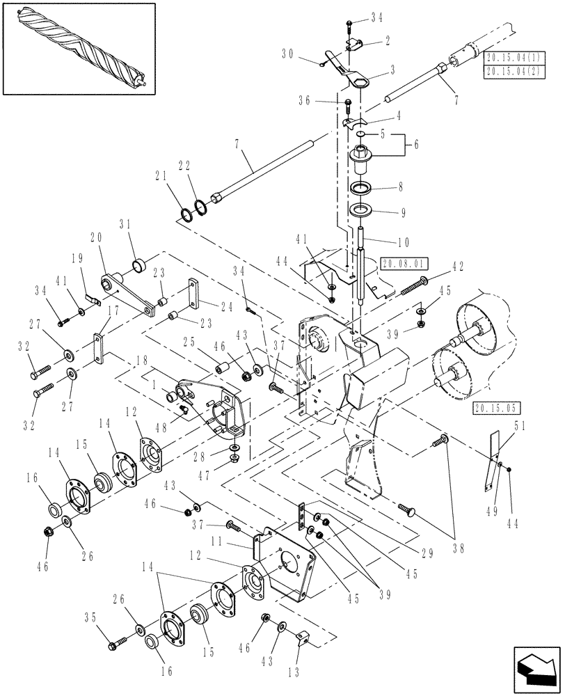 Схема запчастей Case IH HDX142 - (20.15.03[1]) - CONDITIONER, RH, PRIOR TO 10/21/06 (58) - ATTACHMENTS/HEADERS