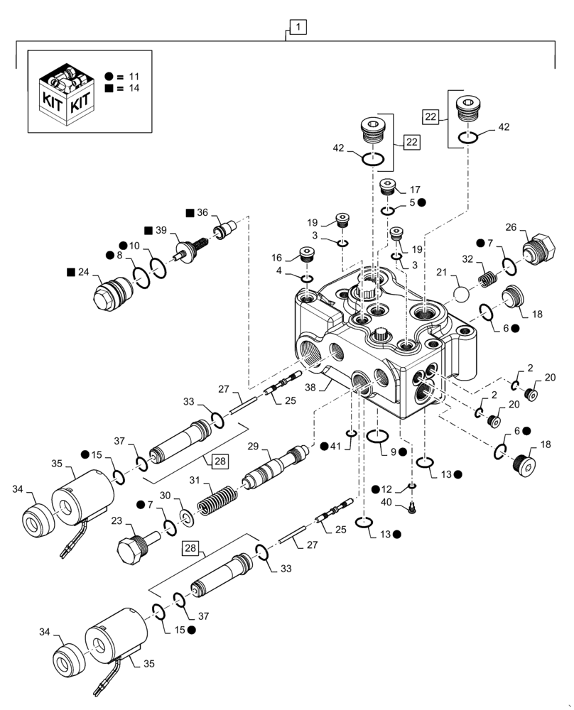 Схема запчастей Case IH 7130 - (35.100.AZ) - VALVE, FEEDER, LIFT CYLINDER (35) - HYDRAULIC SYSTEMS