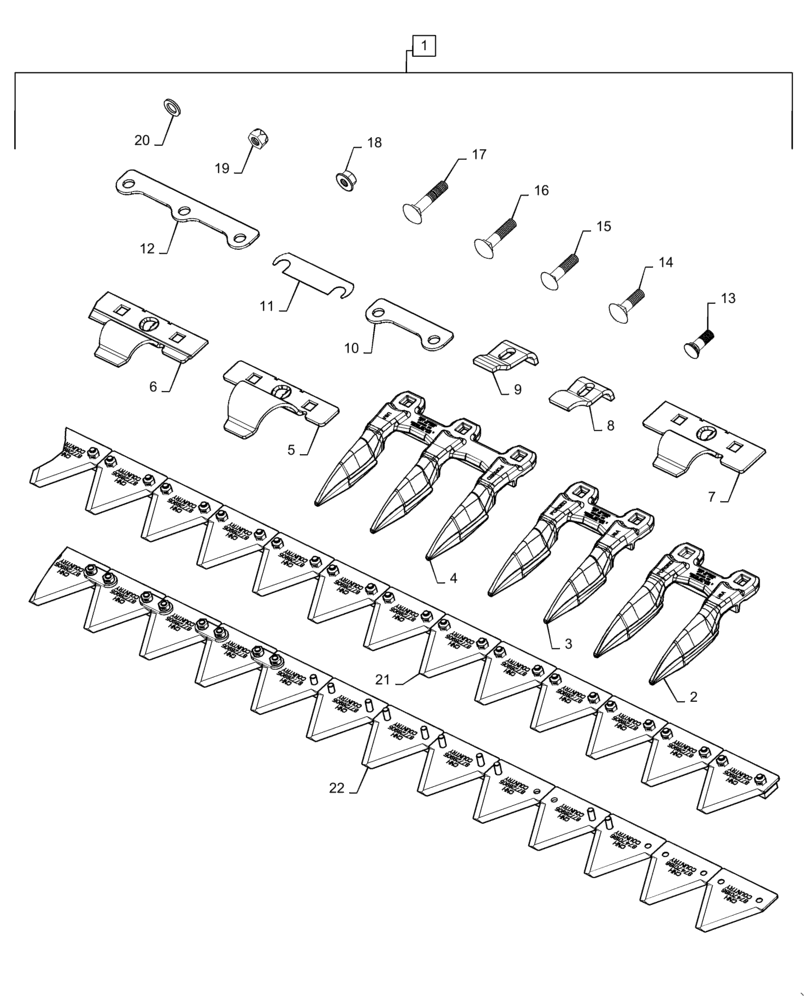 Схема запчастей Case IH 3152 - (88.058.17[04]) - KIT CUTTERBAR 30 FT W/KNIFE (88) - ACCESSORIES