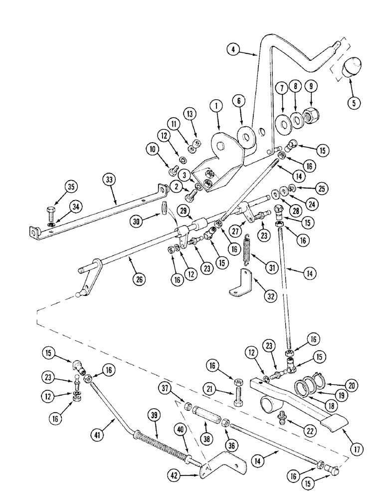 Схема запчастей Case IH 1394 - (3-34) - ENGINE THROTTLE CONTROLS, TRACTORS WITHOUT CAB (03) - FUEL SYSTEM