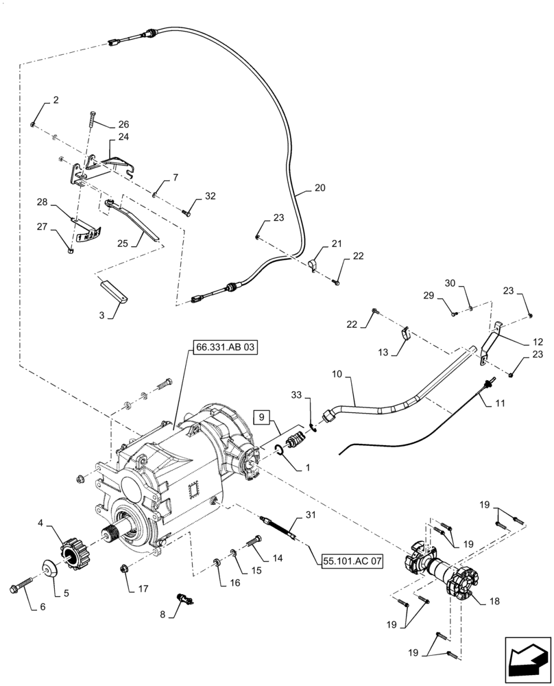 Схема запчастей Case IH 9240 - (66.331.AB[02]) - GEARBOX, ROTOR (66) - THRESHING