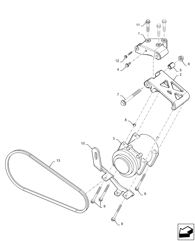 Схема запчастей Case IH PATRIOT 3340 - (50.200.AA[01]) - AIR CONDITIONING COMPRESSOR (50) - CAB CLIMATE CONTROL