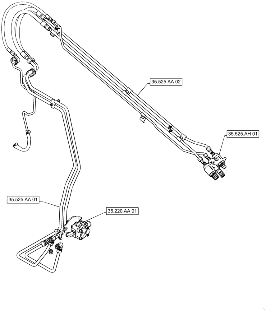 Схема запчастей Case IH SR270 - (35.525.010) - STANDARD FLOW AUXILIARY C.U.P. (35) - HYDRAULIC SYSTEMS