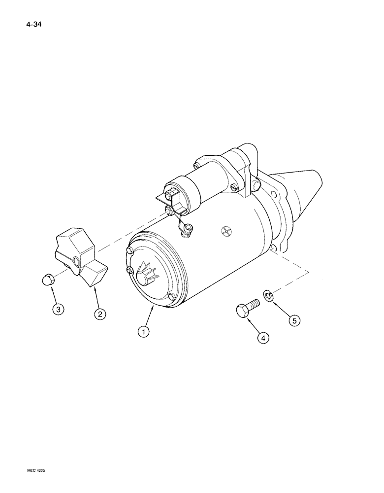 Схема запчастей Case IH 495 - (4-034) - STARTER MOTOR, MAGNETI MARELLI (04) - ELECTRICAL SYSTEMS