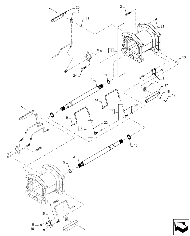 Схема запчастей Case IH QUADTRAC 470 - (27.100.AK[06]) - 120" TREAD SPACER, ASN ZFF304716 (27) - REAR AXLE SYSTEM