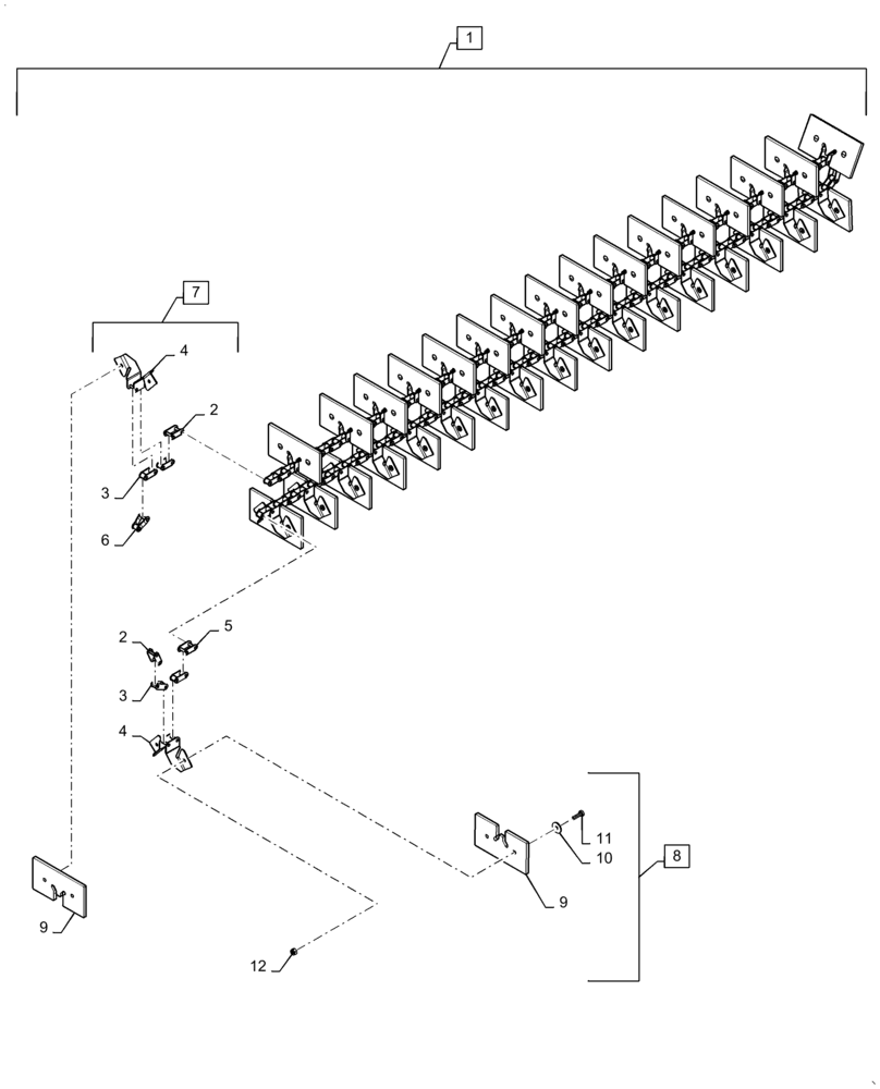 Схема запчастей Case IH 9230 - (80.101.AP[06]) - CHAIN, CLEAN GRAIN ELEVATOR, BSN YDG222004 (80) - CROP STORAGE/UNLOADING