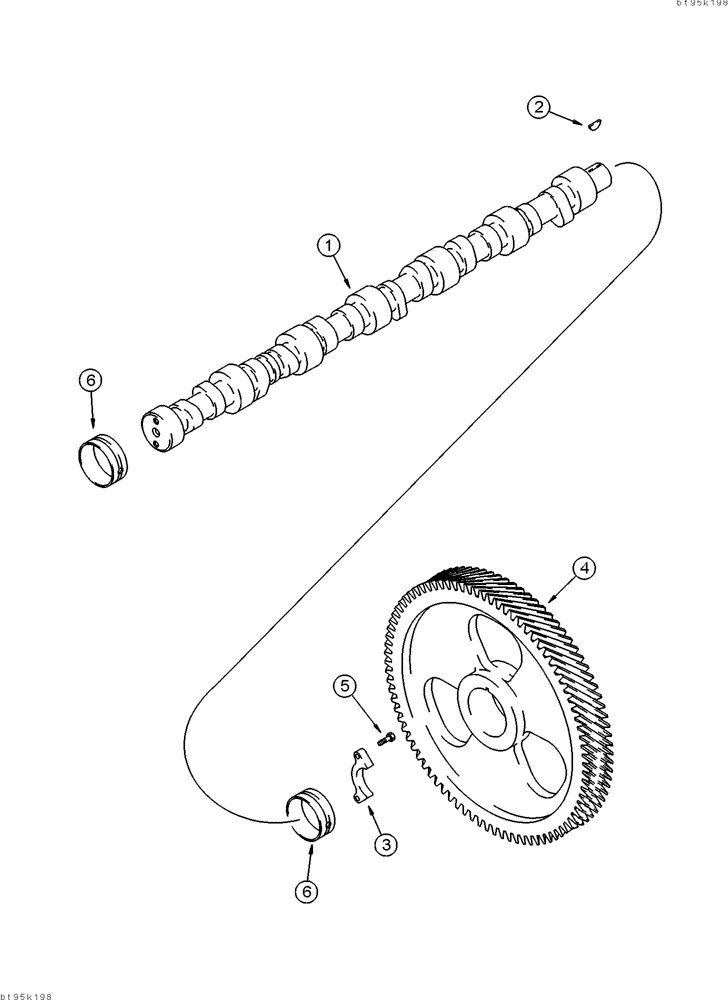 Схема запчастей Case IH 2155 - (2-36) - CAMSHAFT, 6TA-830 ENGINE, PRIOR TO COTTON PICKER P.I.N. JJC0156230 (01) - ENGINE