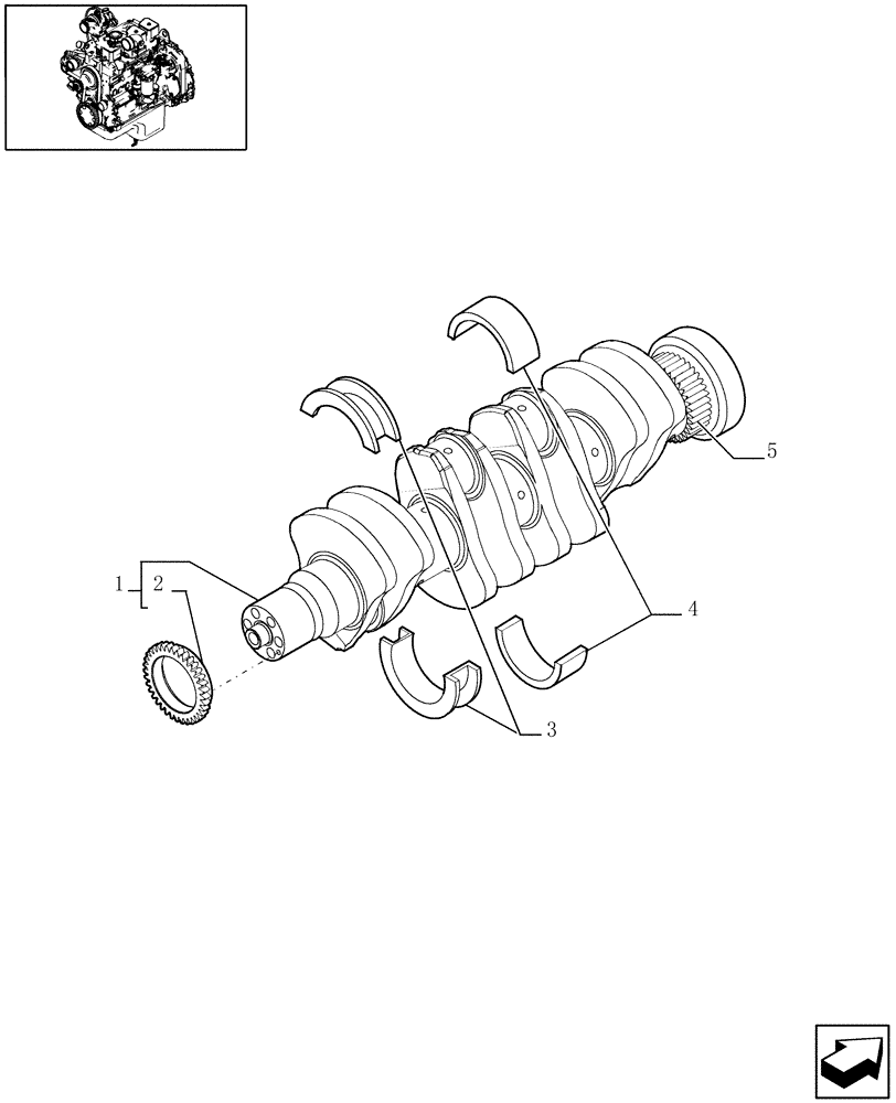 Схема запчастей Case IH WDX1202 - (01.07[2]) - CRANKSHAFT (01) - ENGINE