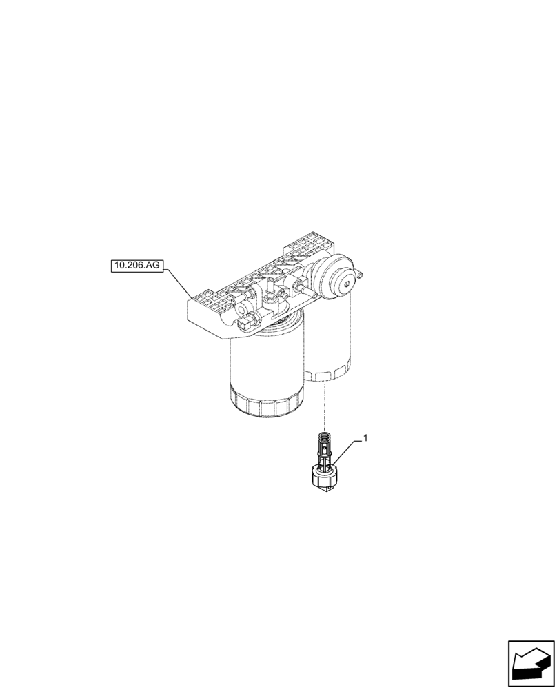 Схема запчастей Case IH F5GFL413A B006 - (55.010.AQ) - FUEL FILTER/WATER SEPARATOR, SENSOR (55) - ELECTRICAL SYSTEMS