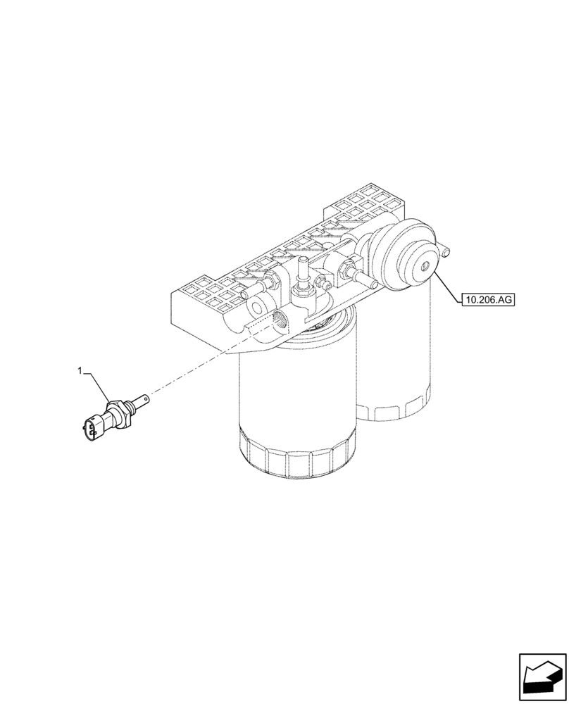 Схема запчастей Case IH F5GFL413A B007 - (55.010.AH) - FUEL FILTER, SENSOR (55) - ELECTRICAL SYSTEMS