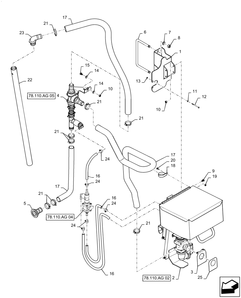 Схема запчастей Case IH PATRIOT 3240 - (78.110.AG[01]) - CHEMICAL INDUCTOR (78) - SPRAYING