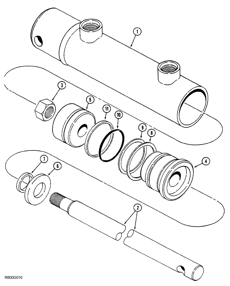 Схема запчастей Case IH 5850 - (08-38) - CYLINDER ASSEMBLY, 1286364C91 (08) - HYDRAULICS