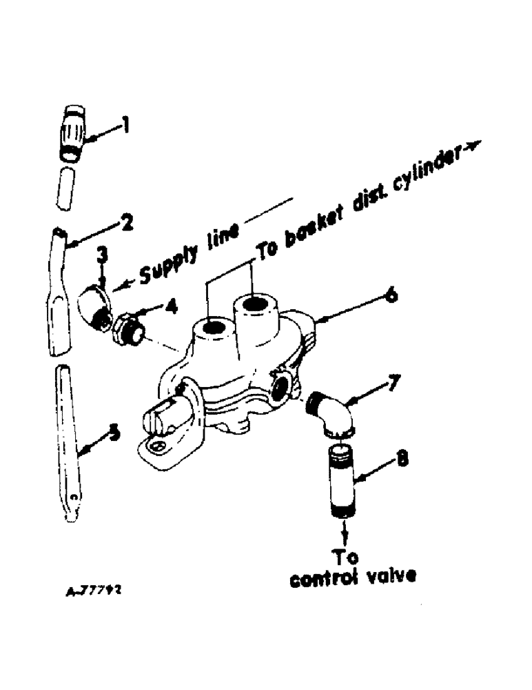 Схема запчастей Case IH 414 - (213) - BASKET DISTRIBUTOR ATTACHMENT, CONTROL VALVE AND FITTINGS (35) - HYDRAULIC SYSTEMS