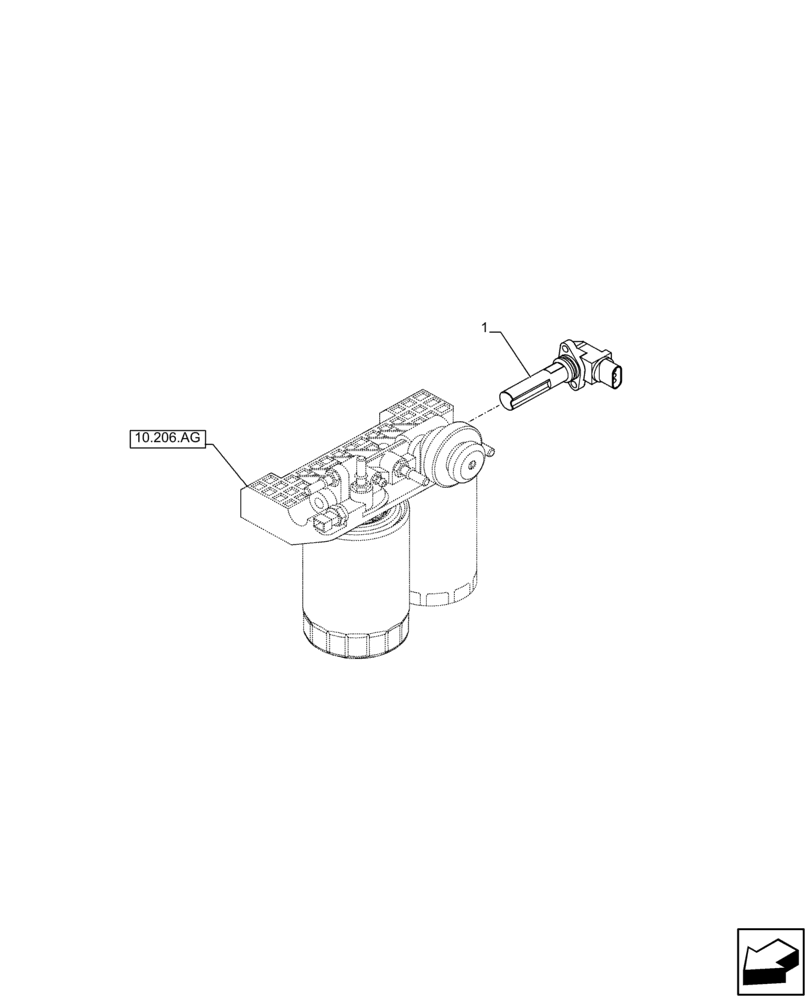 Схема запчастей Case IH F5GFL413A B007 - (10.206.AN) - FUEL FILTER (10) - ENGINE