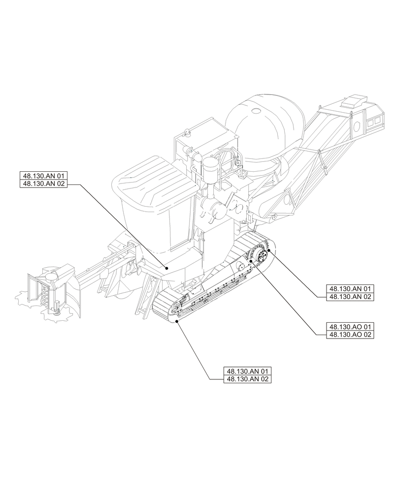 Схема запчастей Case IH A8800 - (00.000.48[01]) - PICTORIAL INDEX - SUSPENSION AND TRACKS (00) - GENERAL & PICTORIAL INDEX