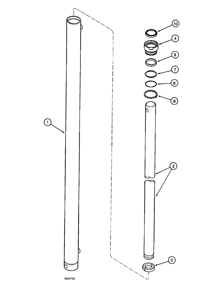 Схема запчастей Case IH 2055 - (8-52) - BASKET LIFT SLAVE CYLINDER (07) - HYDRAULICS