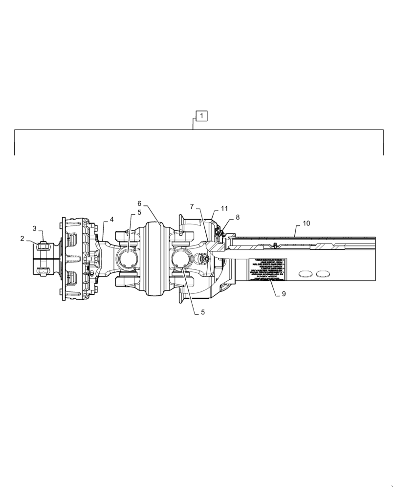 Схема запчастей Case IH DC102 - (01.09[03]) - SWIVEL PTO, SECONDARY REAR HALF SHAFT, ASN YFN254092 (01) - PTO DRIVE SHAFT