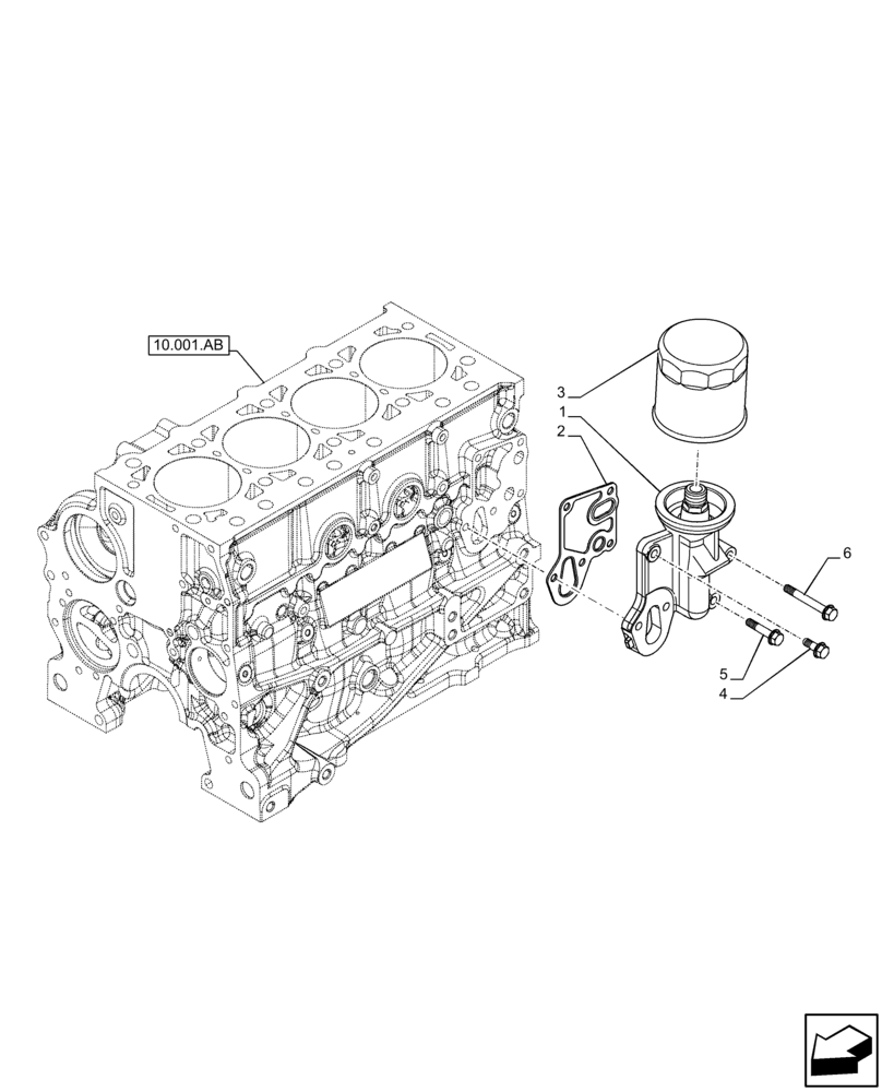 Схема запчастей Case IH F5GFL413A B006 - (10.304.AE) - ENGINE OIL FILTER (10) - ENGINE