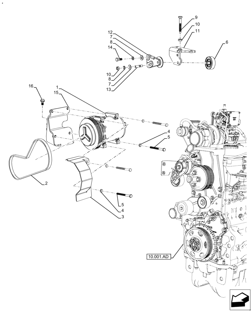 Схема запчастей Case IH FARMALL 130A - (50.200.AA) - VAR - 390646 - AIR CONDITIONER, COMPRESSOR (50) - CAB CLIMATE CONTROL