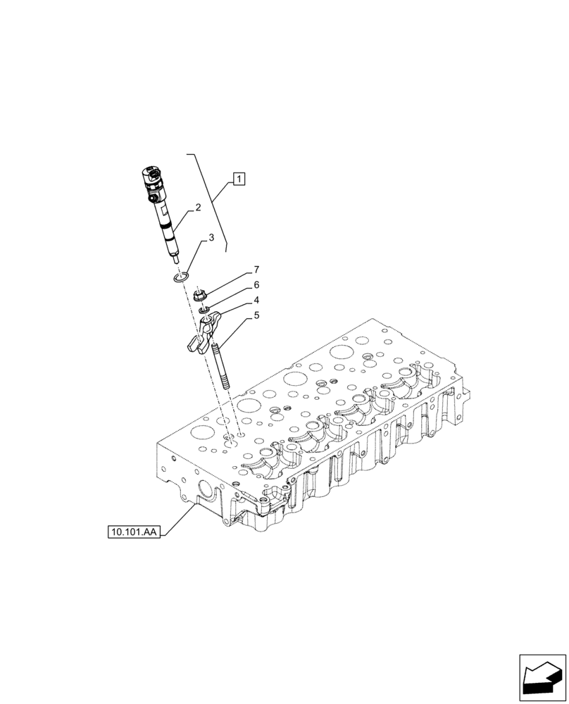 Схема запчастей Case IH F5GFL413A B006 - (10.218.AF) - FUEL INJECTOR (10) - ENGINE