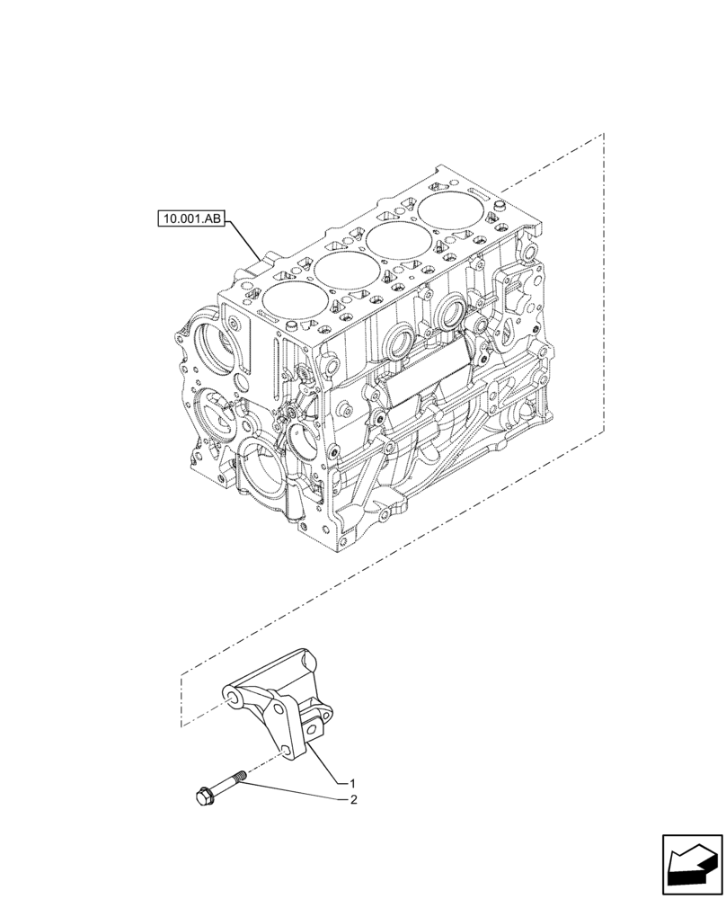 Схема запчастей Case IH F5GFL413A B007 - (55.301.AB) - ALTERNATOR, SUPPORT (55) - ELECTRICAL SYSTEMS