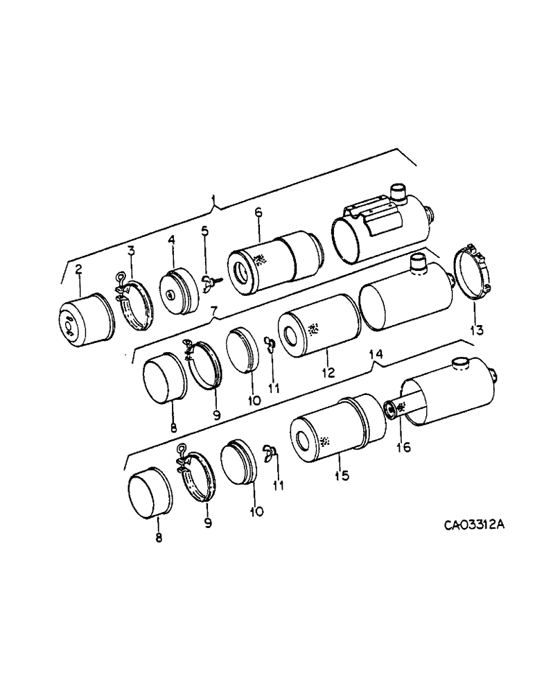 Схема запчастей Case IH 616 - (E-03) - FUEL SYSTEM, AIR CLEANER (02) - FUEL SYSTEM