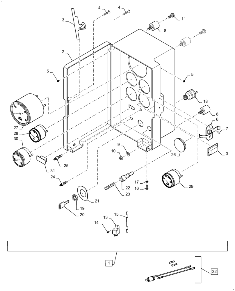 Схема запчастей Case IH P110 - (04-02[02]) - CONTROL PANEL (04) - ELECTRICAL SYSTEMS