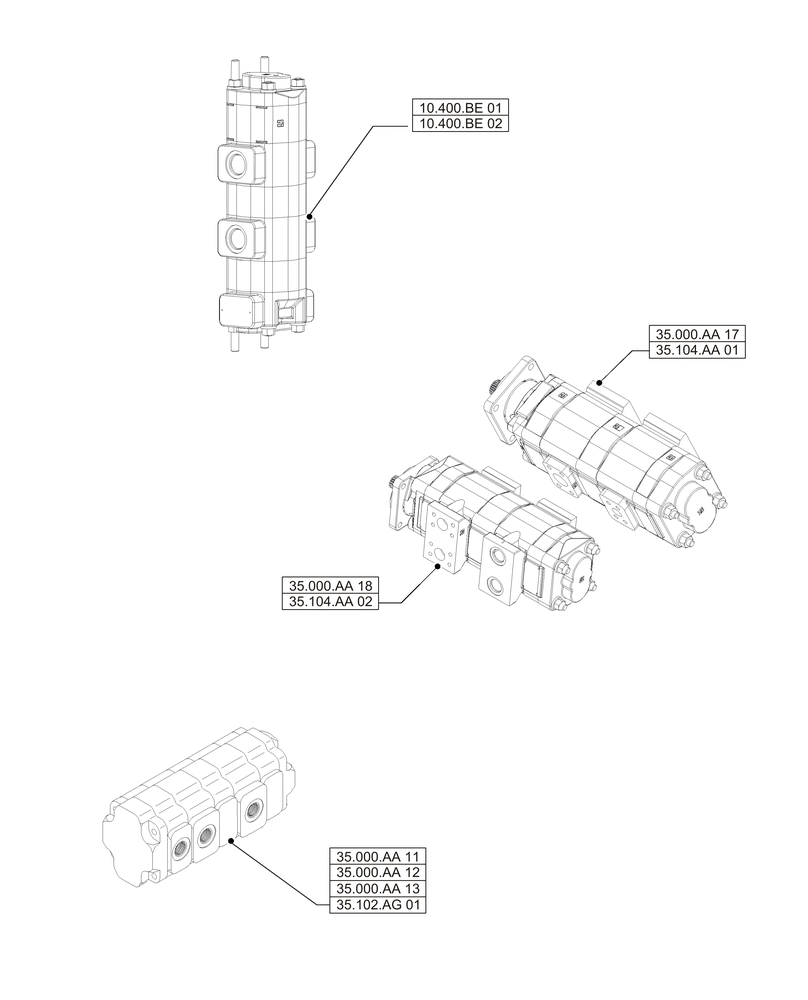 Схема запчастей Case IH A8800 - (00.000.35[03]) - PICTORIAL INDEX - HYDRAULIC SYSTEMS (00) - GENERAL & PICTORIAL INDEX