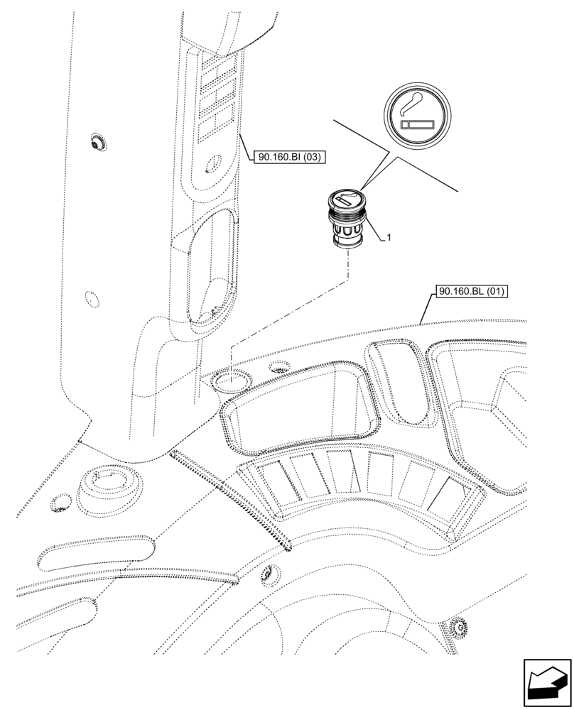 Схема запчастей Case IH FARMALL 120C - (55.512.AD[03]) - VAR - 334183, 334190, 744588 - CIGARETTE LIGHTER, DELUXE CAB (55) - ELECTRICAL SYSTEMS